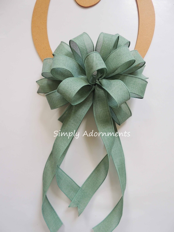Green bow, Sage Green bow, Green wreath Bow, Sage Green Wedding bow, Sage Green Door bow, Light Green Bow, Gift Bow