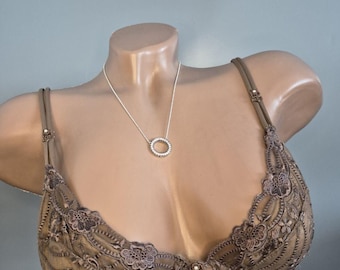 La Perla Made in Italy Taupe Lace Bra | Luxury Designer Underwire Lingerie | Embroidered Floral Mesh Bra | Size 34M / EU 75D