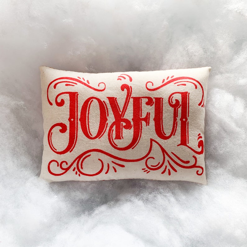 Christmas Mini Pillow Tiered Tray Decor Joyful Decor Etsy