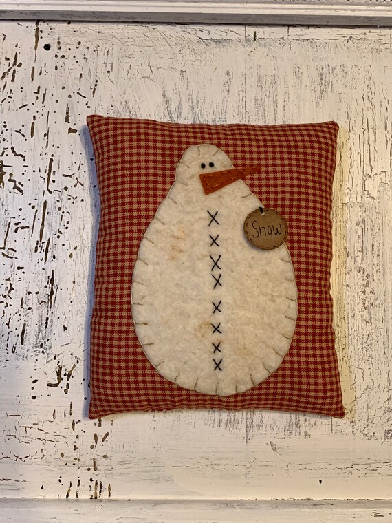 Christmas Pillows Farmhouse Pillows Primitive Snowman Etsy
