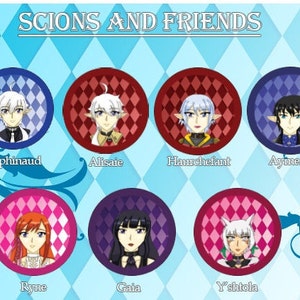 Scions and Friends - FFXIV Buttons
