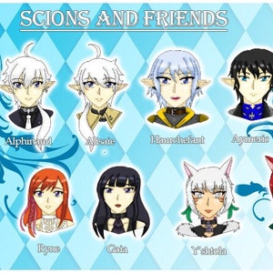 Scions and Friends - FFXIV Stickers