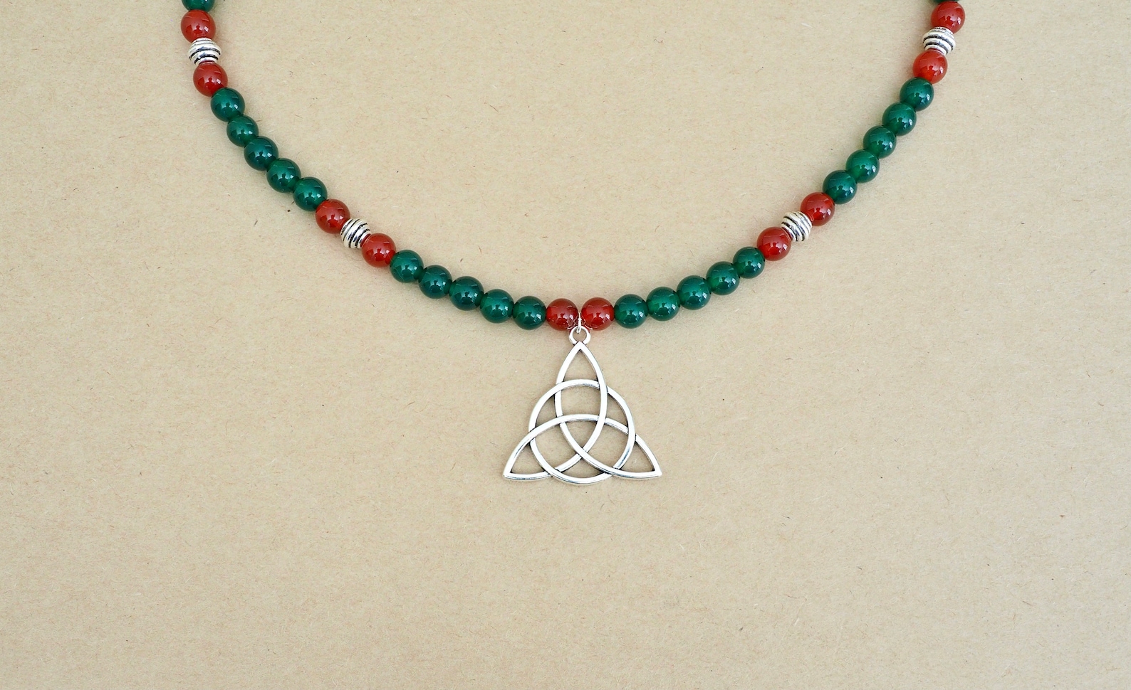 Mens Irish Trinity Knot Necklace Mens Celtic Gemstone Necklace Mens Celtic Jewelry Mens Irish