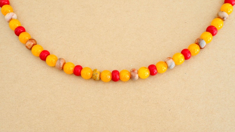 Jasper, Yellow Jade, and Red Bead Necklace Multi Gemstone Necklace Colorful Boho Gemstone Necklace Healing Gemstone Necklace Bild 5