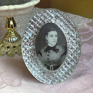 Vintage crystal table top picture frame
