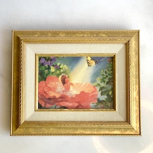 Signed Mary Baxter St Clair "The Golden Butterfly" Hand-Detailed Framed Canvas Print