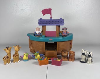 Fisher Price Little People 2002 #B1266 Noah's Ark Near Complete