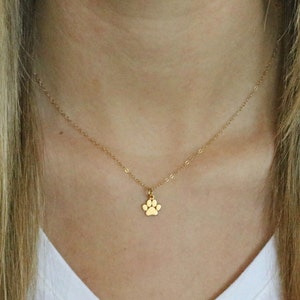 Gold paw print necklace clearance
