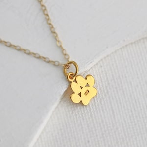 Gold Paw Print Necklace Tiny Gold Paw Print Necklace Paw Print Charm-Cat Dog Lovers Jewelry Pet Memorial Necklace Pet Jewelry Dog Paw image 5