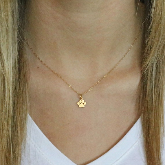 paw print pendant gold