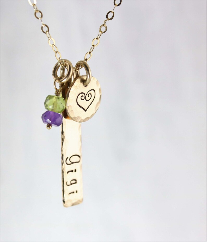 Gold Gigi Necklace for Grandma Birthstone Jewelry, Mother Day Birthstone Necklace, Personalized Jewelry, Gold Name Necklace for Meme Gifts image 6