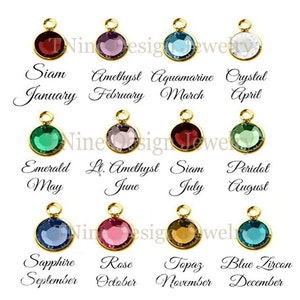 Birthstones Add On: Swarovski Birthstone Channel Drop Charm Gold Plated image 3