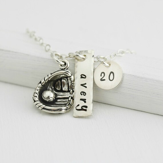Sterling silver softball best sale necklace