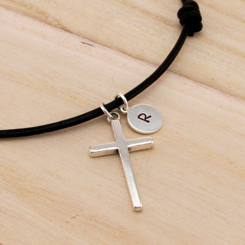 Personalized Mens Cross Necklace Male Jewelry Mens Fathers Day Etsy