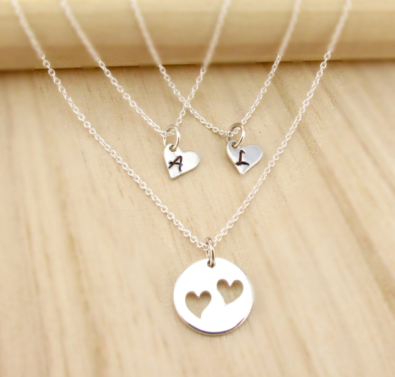 Personalized Mother Daughter Necklace Set in Sterling Silver Etsy