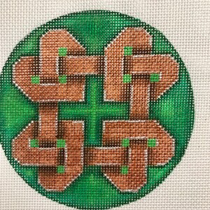 Hand Painted Needlepoint Canvas 18 count 4&quot; Ornament Celtic Knot
