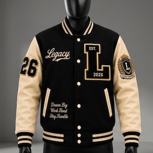 Giacca universitaria personalizzata, Letterman personalizzato, Toppa in ciniglia, Bomber universitario ricamato, Regalo di laurea