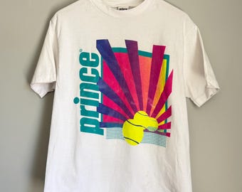 Vintage Prince Tennis T Shirt Cropped - tag L, fits S/M  **READ**