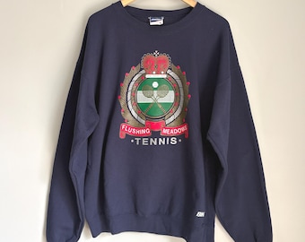 Vintage Flushing Meadows Tennis Crewneck Sweatshirt, from Bike - tag L, fits XL