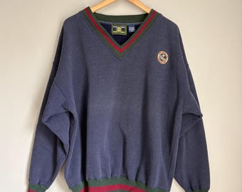 Vintage Pebble Beach Golf V-Neck Sweater Sweatshirt - L