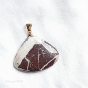 Red Cocoanut Jasper Pendant | Natural Red Jasper Gemstone Pendant | Handmade Stone Jewelry | Red & White Gemstone Jewelry | Boho Gift