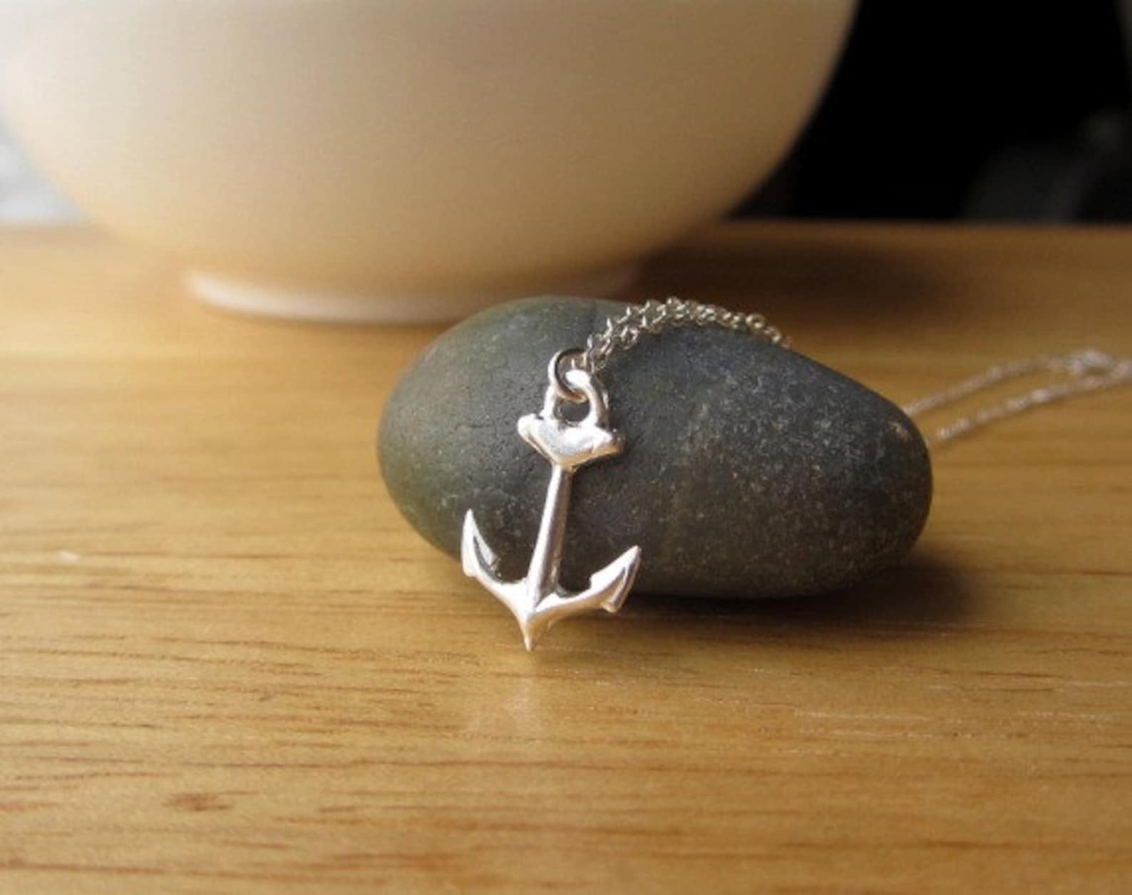 Tiny Sterling Silver Anchor Necklace, Sterling Silver Anchor Charm, Nautical Charm, Minimalist