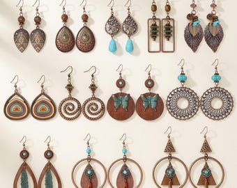 Bohemian Long Tassel Drop Earrings in Multicolor Copper for Summer