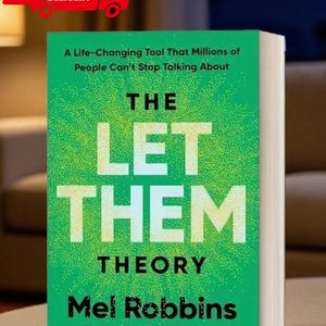 May include: A hardcover book titled The Let Them Theory by Mel Robbins with a bright green cover featuring a yellow speckled pattern. The text reads A Life-Changing Tool That Millions of People Can't Stop Talking About and New York Times Bestselling Author.