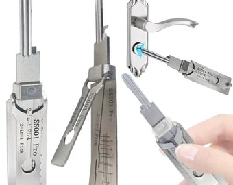 SS001 Stainless Steel Key Decoder 2 In 1 Precision Hook & Pick Set Lock