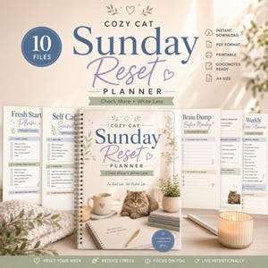Sunday Reset Planner Bundle | 10 Printable Pages (Digital Download)
