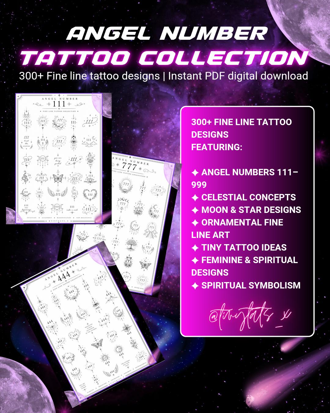 444 tattoo number - Etsy 日本