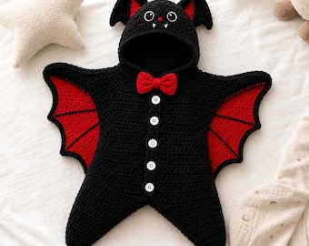 Halloween Star Baby Vampire Bat Crochet Pattern, Hooded Baby Cocoon PDF, Star Blanket Pattern, Newborn Photo Prop