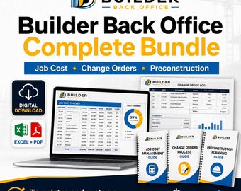 Vorlagenpaket für Bauunternehmen | Kostenkalkulation, Nachtragsaufträge, Vorplanung (Digitaler Download)