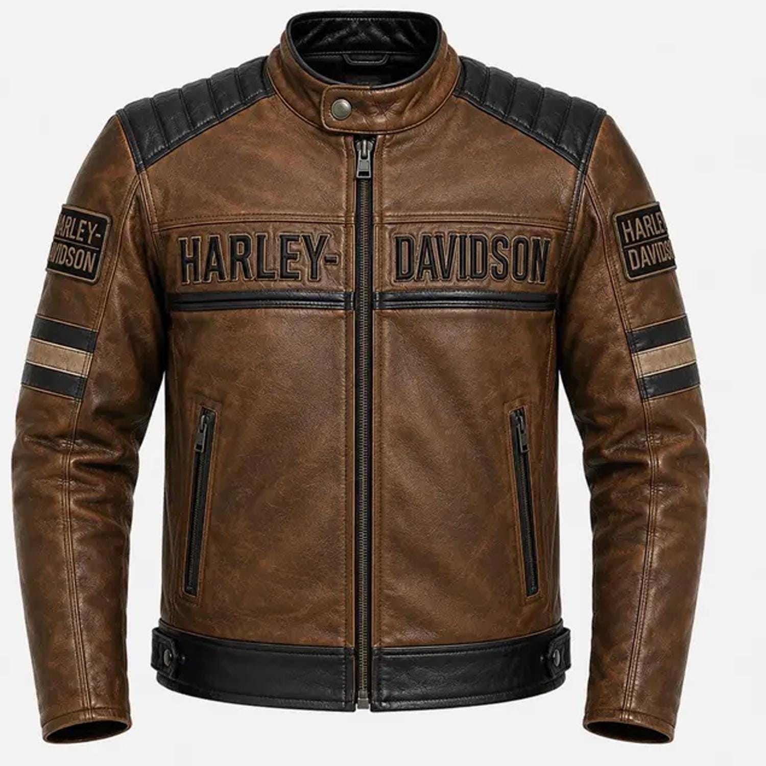 Harley Davidson Brown Leather Jacket - Etsy - Page 2