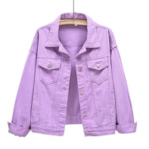 Oversized Women's Denim Jacket, Loose Fit Casual Jean Coat, Lightweight Spring Outerwear image 2