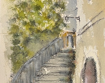 Sermoneta | Original-Aquarellgemälde | Kunstwerk Nr. 911