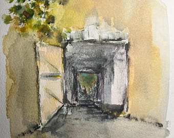 Verborgener Durchgang | Original-Aquarellgemälde | Kunstwerk Nr. 893