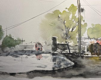Dopo la Pioggia | Original Aquarellmalerei | Kunstwerk Nr. 859