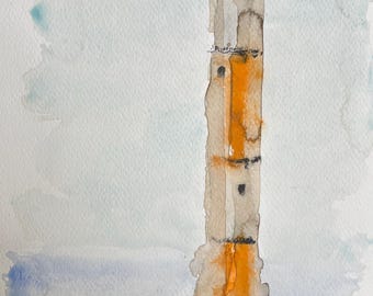 Sentinella sul Mare | Original-Aquarell- und Tuschezeichnung | Kunstwerk Nr. 995