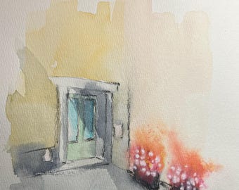 Eingang | Original-Aquarellgemälde | Kunstwerk Nr. 894
