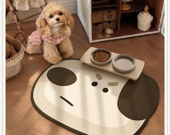 Waterproof Dog Food Mat, Non Slip Pet Feeding Mats, Easy to Clean New Puppy Essentials, Dog Dad Present