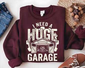 I Need A Huge Garage PNG, Funny Car Mechanic Car Enthusiast PNG, Retro Auto Workshop Art (Digital Download)