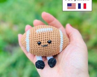 Fußball-Amigurumi-Häkelanleitung (PDF, Englisch & Französisch) | Niedliches Sport-Plüschtier | Kawaii-Fußball-Häkelspielzeug