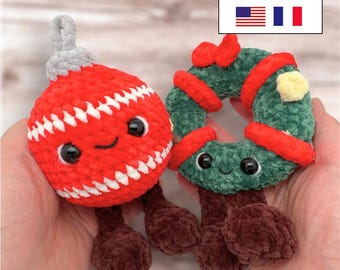 2-in-1-Weihnachtskranz und -Kugel-Häkelanleitung (PDF-Download Englisch & Französisch) – Gehäkelte Weihnachtsdekoration