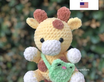 Häkelanleitung für eine Giraffe als Plüschtier⎥PDF-Datei (Englische US-amerikanische Häkelbegriffe)