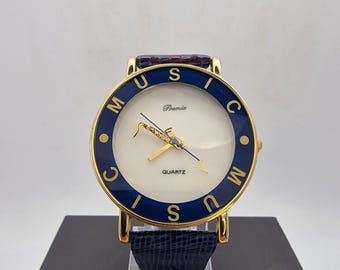 Vintage Premia quartz Music watch. Perfect for music lovers, jazz enthusiasts, or collectors of novelty timepieces