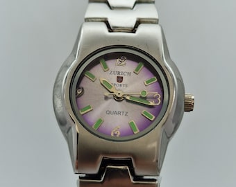 Stylish ZURICH ladies quartd watch brushed satin finish with deployment clasp