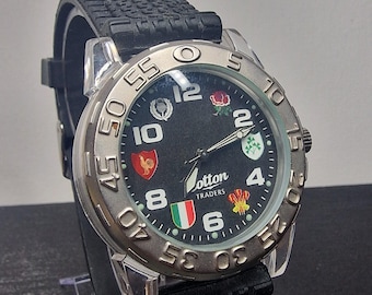 Vintage Men's Cotton Trades Six Nations Rugby themed Quartz Watch - Nation emblem / crest dial.