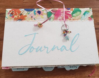 Pastel Watercolor Flower Journal / Memory Keeper / Scrapbook / Notebook