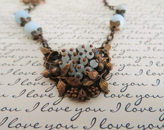 Wild Berries in the Woods Repurposed Shoe Clip Necklace